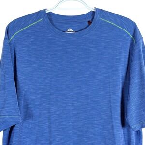 Tommy Bahama Island Zone T-Shirt Mens M Blue Textured Slub Knit S/S Crew Neck